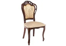Деревянный стул Bronte вишня с патиной /  бежевый 438334 Woodville, бежевый/ткань, ножки/массив бука дерево/вишня, размеры - ****530*550