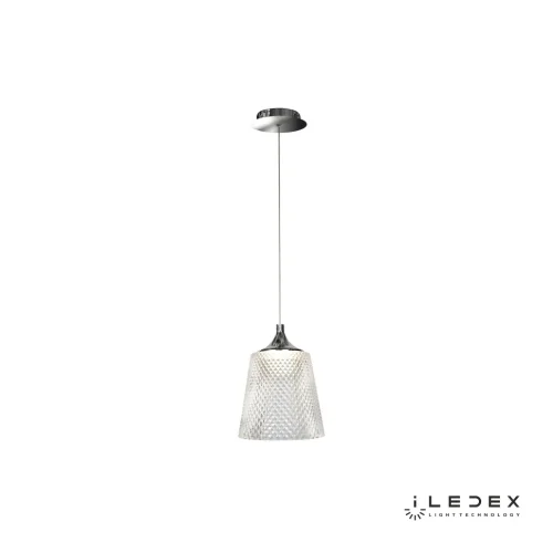 Светильник подвесной LED Flora WD8007-1 CR iLedex прозрачный 1 лампа, основание хром в стиле хай-тек современный  фото 2