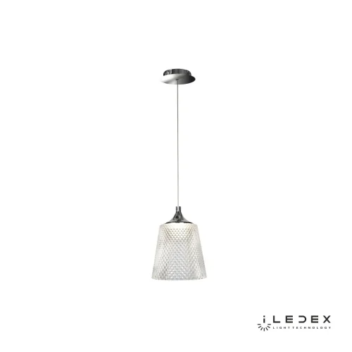 Светильник подвесной LED Flora WD8007-1 CR iLedex прозрачный на 1 лампу, основание хром в стиле современный хай-тек фото 2