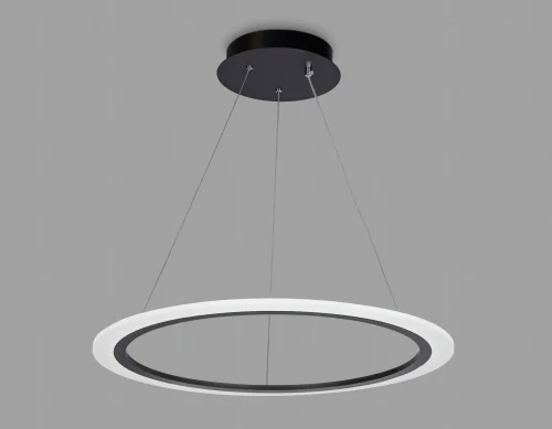Светильник подвесной LED с пультом FA4343 Ambrella light чёрный белый 1 лампа, основание чёрное в стиле хай-тек минимализм модерн с пультом кольца фото 5