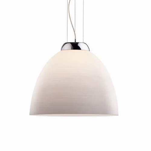 Светильник подвесной TOLOMEO SP1 D40 BIANCO Ideal Lux белый на 1 лампу, основание хром в стиле современный 
