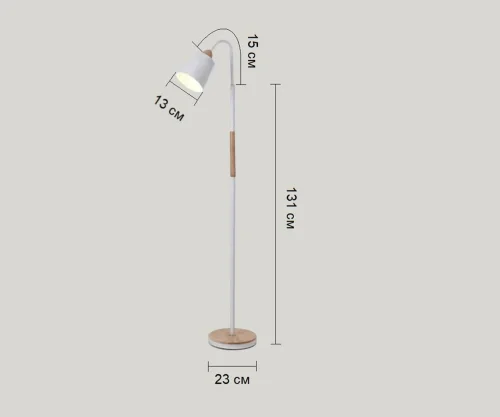 Торшер Офелия 07031,01 Kink Light  белый 1 лампа, основание белое в стиле лофт
 фото 3