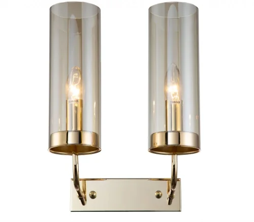 Бра Metric V10022-2W Moderli янтарный на 2 лампы, основание золотое в стиле современный 