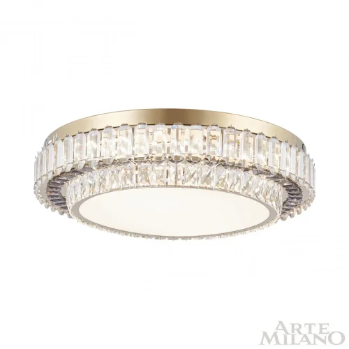 Люстра потолочная LED с пультом AM-Toskana 319133/D600 GD Arte Milano белая на 1 лампу, основание золотое в стиле современный с пультом фото 2