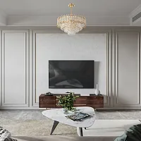 Люстра на штанге Sorrento-6109 376109/9/300/570 GD Arte Milano прозрачная на 9 ламп, основание золотое в стиле современный 