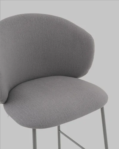 Стул полубарный Блейз велюр серый, каркас серый УТ000041395 Stool Group, серый/велюр, ножки/металл/чёрный, размеры - ***** фото 6