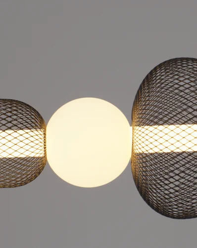Светильник подвесной LED Lattice V11253-PL Moderli белый чёрный на 1 лампу, основание чёрное в стиле современный линейный фото 4