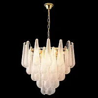 Люстра подвесная FONTAIN SP10 GOLD Crystal Lux прозрачная на 10 ламп, основание золотое в стиле современный 