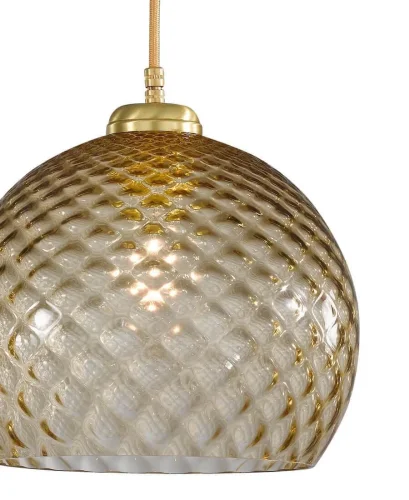 Светильник подвесной L 10035/1 Reccagni Angelo янтарный 1 лампа, основание матовое золото в стиле классика модерн выдувное фото 3