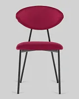 Стул обеденный Квинси велюр винный УТ000041640 Stool Group, бордовый/велюр, ножки/металл/чёрный, размеры - *****