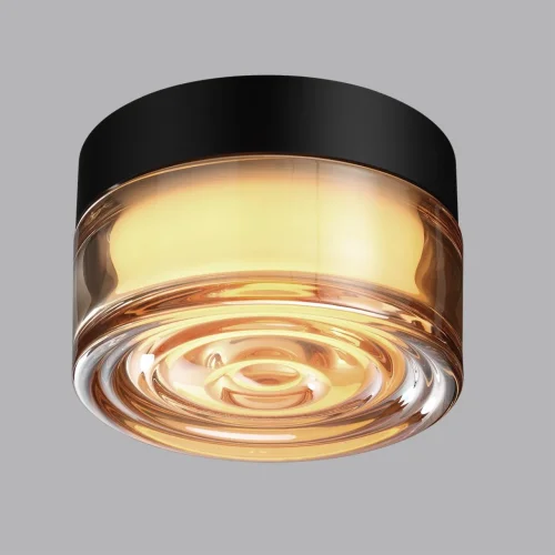 Накладной светильник LED уличный Ronda 7158/6CL Odeon Light уличный IP65 чёрный на 1 лампу, плафон янтарный в стиле хай-тек LED фото 4