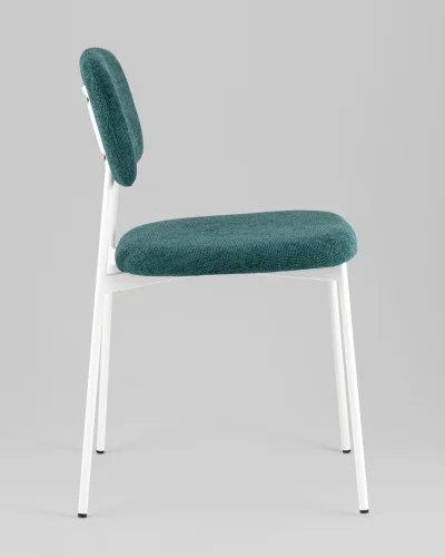 Стул Chao, темно-зеленый, белые ножки, 2шт./уп. УТ000039973 Stool Group, зелёный/рогожка, ножки/металл/белый, размеры - *780**** фото 6