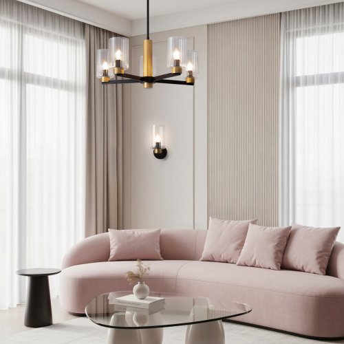 Бра Ombre FR2051WL-01BBS1 Freya прозрачный на 1 лампу, основание чёрное в стиле классический фото 2 Бра Ombre FR2051WL-01BBS1 Freya прозрачный на 1 лампу, основание чёрное в стиле классический фото 2