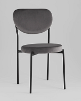 Стул обеденный Барбара, велюр серый УТ000039436 Stool Group, серый/велюр, ножки/металл/чёрный, размеры - *****