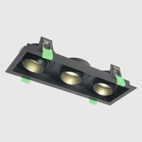 Светильник точечный CLT 069C3 BL Crystal Lux чёрный на 3 лампы, основание чёрное в стиле современный прямоугольный фото 5