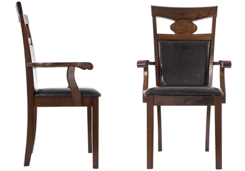 Деревянный стул Luiza dirty oak / dark brown 1996 Woodville, коричневый/искусственная кожа, ножки/дерево/орех, размеры - ****520*520 фото 2