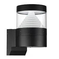 Настенный светильник LED уличный Hulk 7140/20WL Odeon Light уличный IP54 чёрный на 1 лампу, плафон чёрный белый в стиле современный хай-тек LED