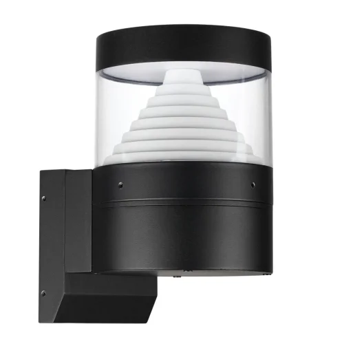 Настенный светильник LED уличный Hulk 7140/20WL Odeon Light уличный IP54 чёрный на 1 лампу, плафон чёрный белый в стиле современный хай-тек LED