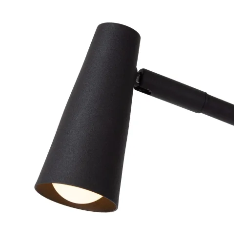 Настольная лампа офисная LED Stirling 36620/03/30 Lucide чёрная на 1 лампу, основание чёрное металл в стиле современный фото 3