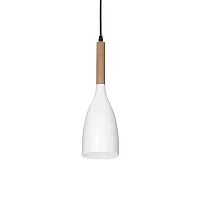 Светильник подвесной MANHATTAN SP1 BIANCO Ideal Lux белый на 1 лампу, основание белое в стиле современный 