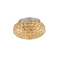 Светильник потолочный KING PL3 ORO Ideal Lux прозрачный золотой 3 лампы, основание золотое в стиле современный 