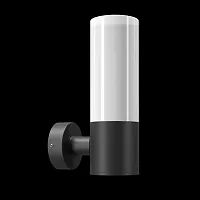 Настенный светильник Willis O418WL-01B Maytoni уличный IP54 чёрный 1 лампа, плафон белый в стиле современный E27