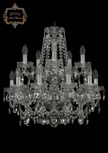 Люстра подвесная хрустальная 11.25.10+5.200.2d.Cr.Sp Bohemia Art Classic прозрачная на 15 ламп, основание хром в стиле классический 