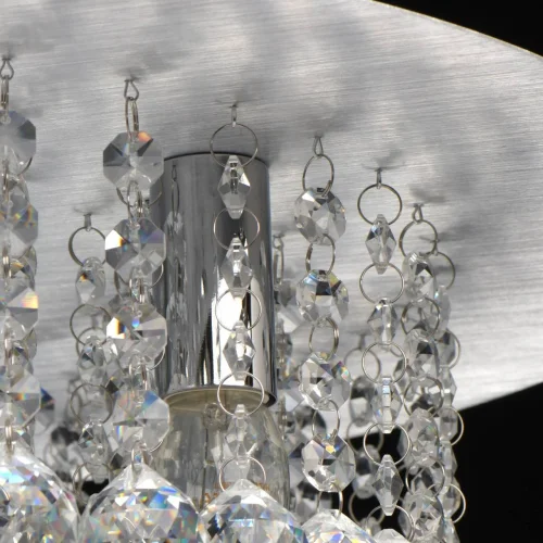 Люстра потолочная хрустальная Венеция 276014409 MW-Light прозрачная на 9 ламп, основание матовое серебро в стиле модерн  фото 6