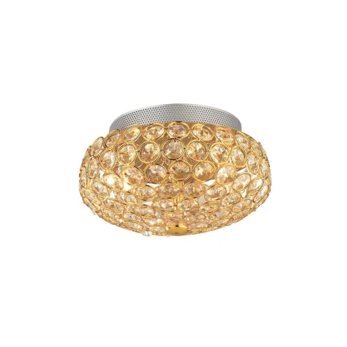 Светильник потолочный KING PL3 ORO Ideal Lux прозрачный золотой 3 лампы, основание золотое в стиле модерн 