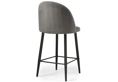 Барный стул Амизуре темно-серый / черный матовый 448663 Woodville, серый/велюр, ножки/металл/чёрный, размеры - ****480*530 фото 4