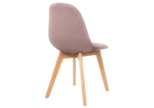 Деревянный стул Filip light purple / wood 15089 Woodville, фиолетовый/велюр, ножки/массив бука/натуральный, размеры - ****460*530 фото 3
