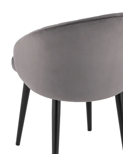 Стул с подлокотниками Брюссель велюр тёмно-серый УТ000035990 Stool Group, серый/велюр, ножки/металл/чёрный, размеры - ****530*535 фото 7