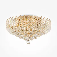 Люстра хрустальная Karolina DIA120-09-G Maytoni прозрачная на 9 ламп, основание золотое в стиле классический 