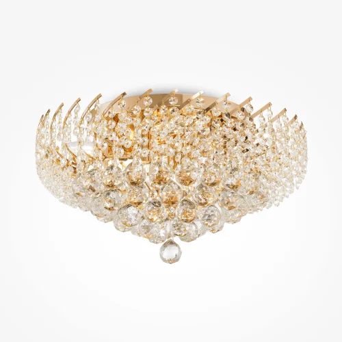 Люстра хрустальная Karolina DIA120-09-G Maytoni прозрачная на 9 ламп, основание золотое в стиле классический 