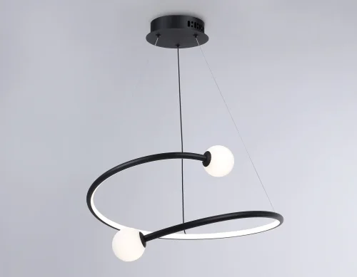 Светильник подвесной LED с пультом FL66293 Ambrella light чёрный 1 лампа, основание чёрное в стиле современный хай-тек шар фото 5