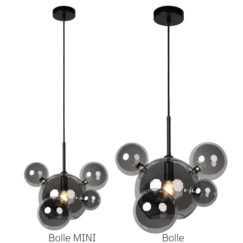 Светильник подвесной Bolle 2029-P6 mini LOFT IT чёрный 1 лампа, основание чёрное в стиле современный молекула шар фото 7