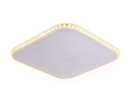 Светильник потолочный LED с пультом Orbital Crystal FF75 Ambrella light белый на 1 лампу, основание белое в стиле хай-тек современный тарелка с пультом квадраты фото 4