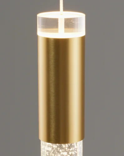 Светильник подвесной LED Ran V10896-PL Moderli прозрачный золотой 1 лампа, основание белое в стиле современный трубочки фото 4