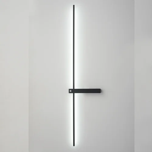 Бра с выключателем LED CLT 077W1000 BL Crystal Lux чёрный на 1 лампу, основание чёрное в стиле современный отражённый свет фото 2