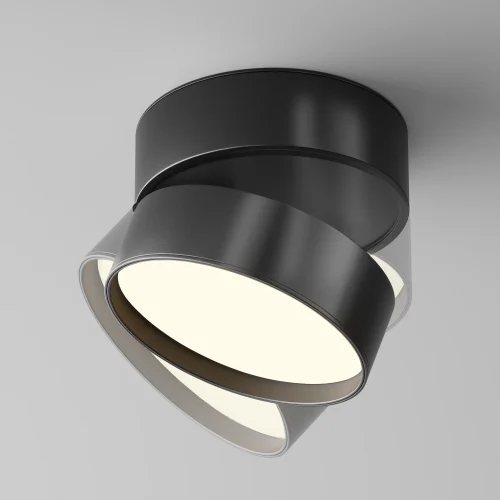 Светильник накладной LED Onda C024CL-18W3K-B-1 Maytoni чёрный 1 лампа, основание чёрное в стиле хай-тек современный круглый фото 4