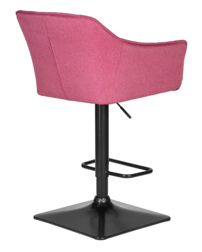 Стул барный 5033-LM RALF, цвет сиденья розовый (LAR-106D-17), цвет основания черный Dobrin, розовый/текстиль, ножки/металл/чёрный, размеры - 900*1120***580*550 фото 4