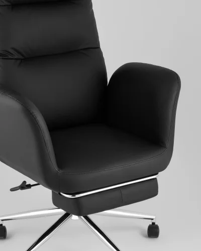 Кресло руководителя TopChairs Solid NC с оттоманкой, черный УТ000041759 Stool Group, /, ножки//, размеры - ***** фото 7