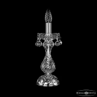 Настольная лампа 1409L/1-31 Ni Bohemia Ivele Crystal без плафона 1 лампа, основание прозрачное никель стекло хрусталь металл в стиле классический sp