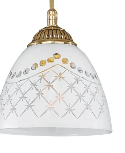 Светильник подвесной L 7152/14 Reccagni Angelo белый 1 лампа, основание золотое в стиле классический  фото 2