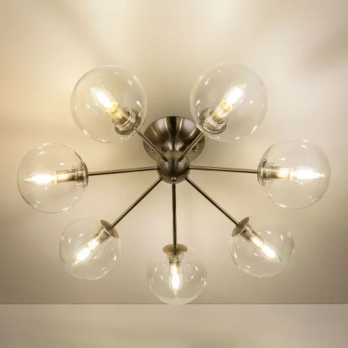 Люстра потолочная Томми CL102171 Citilux прозрачная на 7 ламп, основание хром в стиле современный шар фото 3