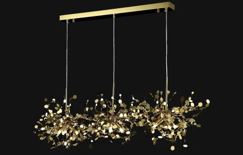 Светильник подвесной GARDEN SP3х3 L1200 GOLD Crystal Lux золотой 9 ламп, основание золотое в стиле современный ветви фото 3