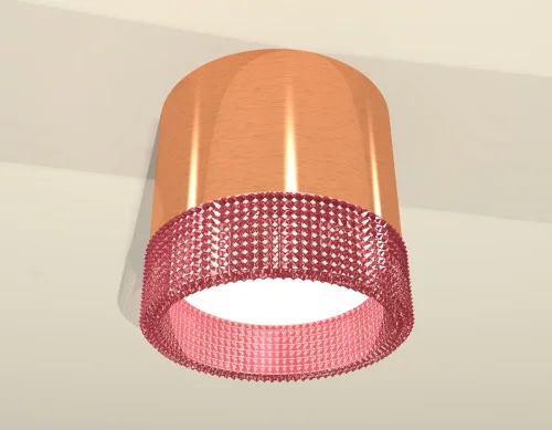 Светильник накладной XS8122022 Ambrella light розовый 1 лампа, основание розовое в стиле хай-тек круглый фото 2