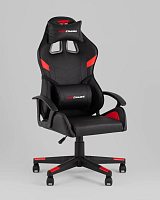 Кресло спортивное TopChairs Warden, черно-красный УТ000039484 Stool Group, чёрный/экокожа, ножки/полимер/чёрный, размеры - 1145*1245***500*470