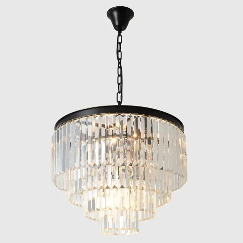 Люстра подвесная MAXIME SP6 BLACK Crystal Lux прозрачная на 6 ламп, основание чёрное в стиле американский фото 3