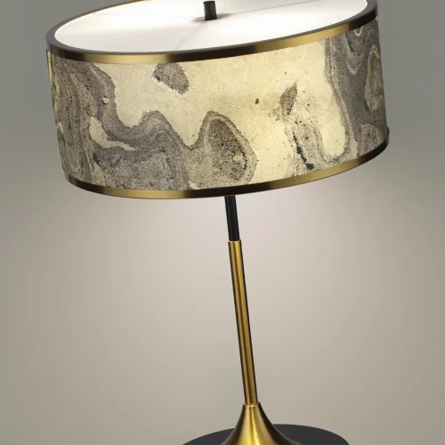 Настольная лампа Bergi 5064/2T Odeon Light серая бежевая 2 лампы, основание чёрное античное бронза металл в стиле современный  фото 8